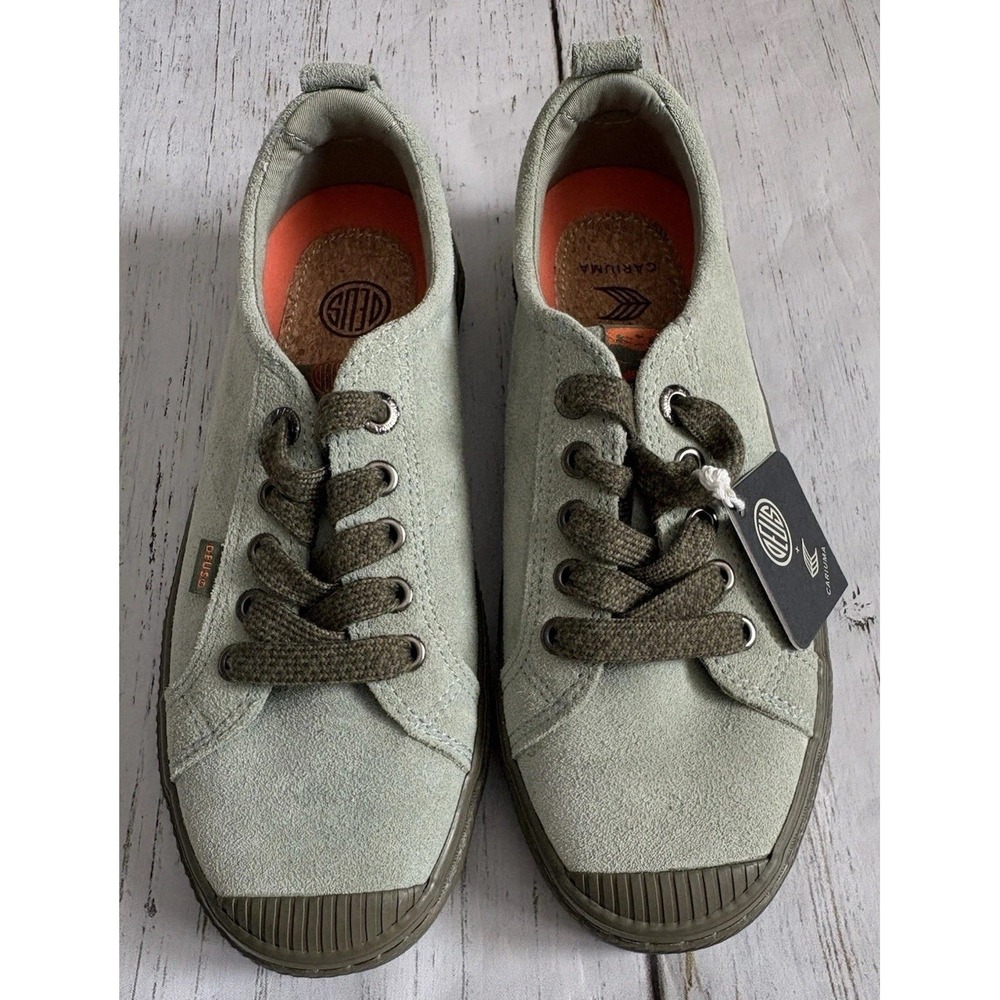 Cariuma X Deus Ex Machina OCA LOW Green Suede sneaker sz W7/M 5.5 BRAZIL Skater